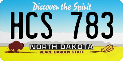 ND license plate HCS783