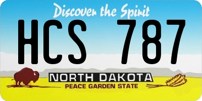 ND license plate HCS787