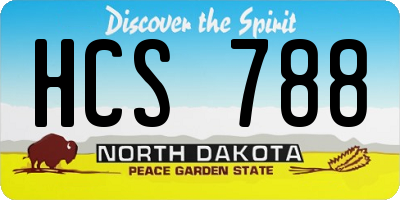 ND license plate HCS788
