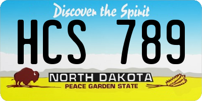 ND license plate HCS789