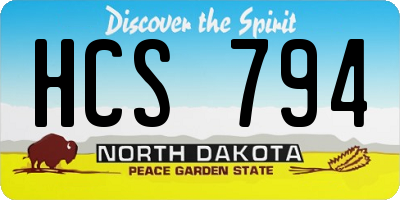 ND license plate HCS794