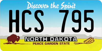 ND license plate HCS795
