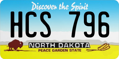 ND license plate HCS796