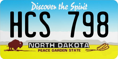 ND license plate HCS798