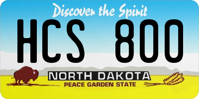 ND license plate HCS800