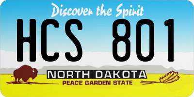 ND license plate HCS801