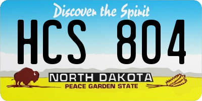 ND license plate HCS804
