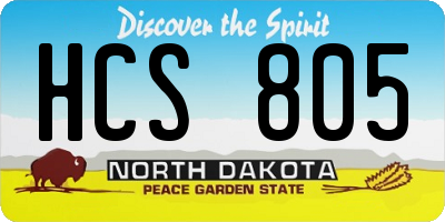 ND license plate HCS805