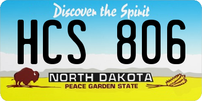 ND license plate HCS806