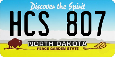 ND license plate HCS807