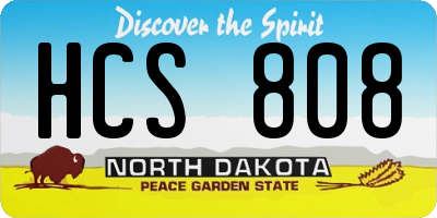 ND license plate HCS808