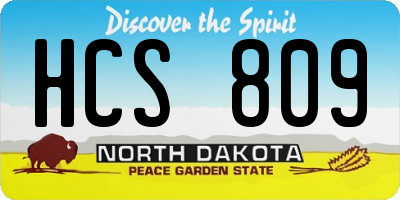ND license plate HCS809