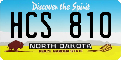 ND license plate HCS810