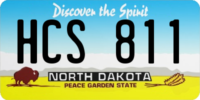 ND license plate HCS811