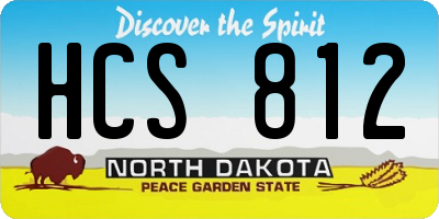 ND license plate HCS812
