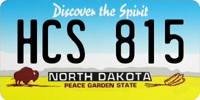 ND license plate HCS815