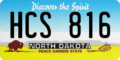 ND license plate HCS816