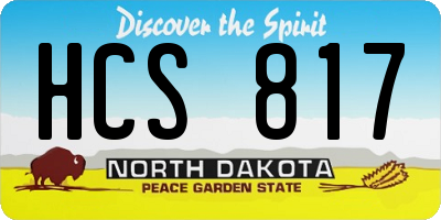 ND license plate HCS817