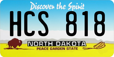 ND license plate HCS818