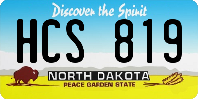 ND license plate HCS819