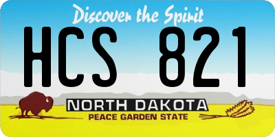 ND license plate HCS821