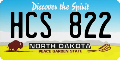 ND license plate HCS822