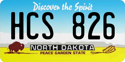 ND license plate HCS826