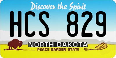 ND license plate HCS829