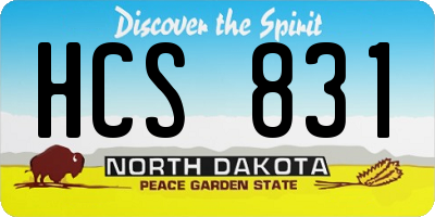 ND license plate HCS831