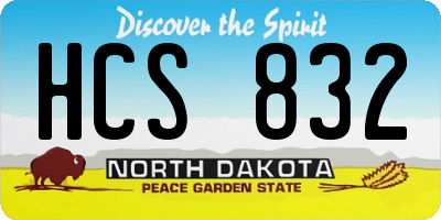 ND license plate HCS832