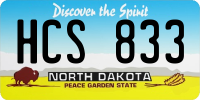 ND license plate HCS833