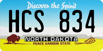 ND license plate HCS834