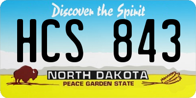 ND license plate HCS843