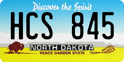ND license plate HCS845