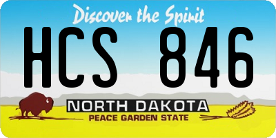 ND license plate HCS846