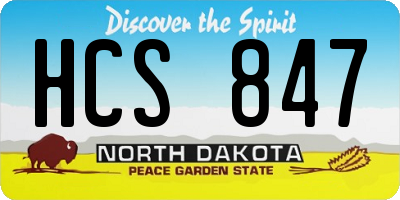 ND license plate HCS847
