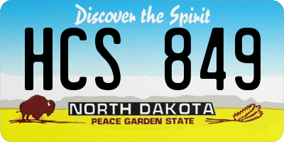 ND license plate HCS849