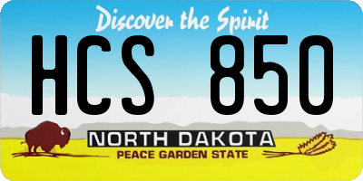 ND license plate HCS850