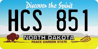 ND license plate HCS851