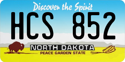 ND license plate HCS852