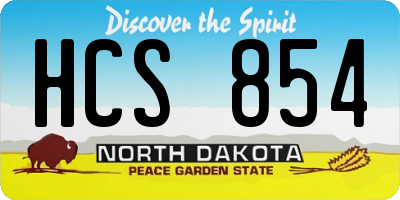 ND license plate HCS854