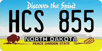 ND license plate HCS855