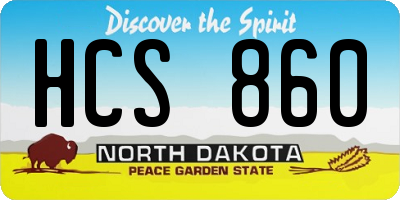 ND license plate HCS860