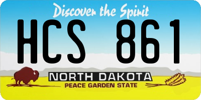 ND license plate HCS861