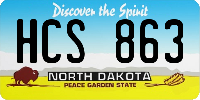 ND license plate HCS863