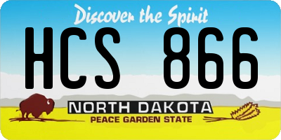 ND license plate HCS866
