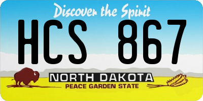 ND license plate HCS867
