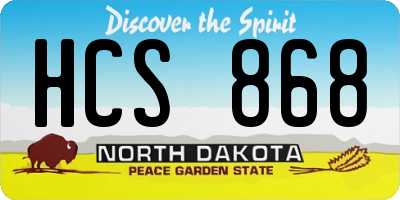 ND license plate HCS868