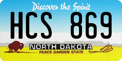 ND license plate HCS869
