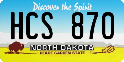 ND license plate HCS870